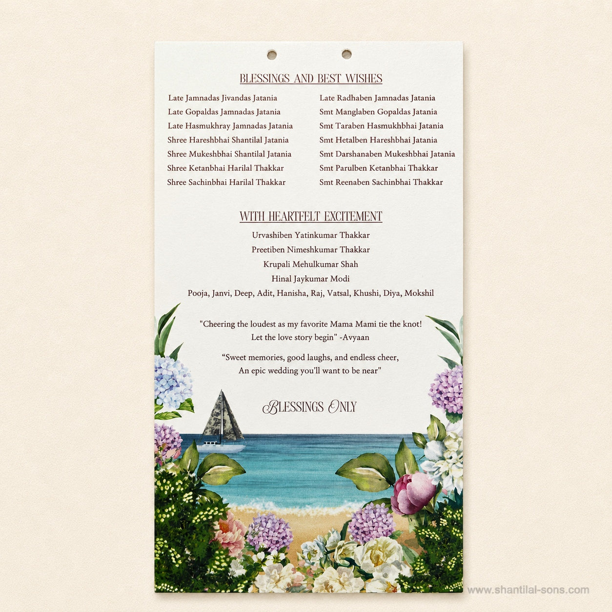 Beach Wedding Invitation |SS-8209
