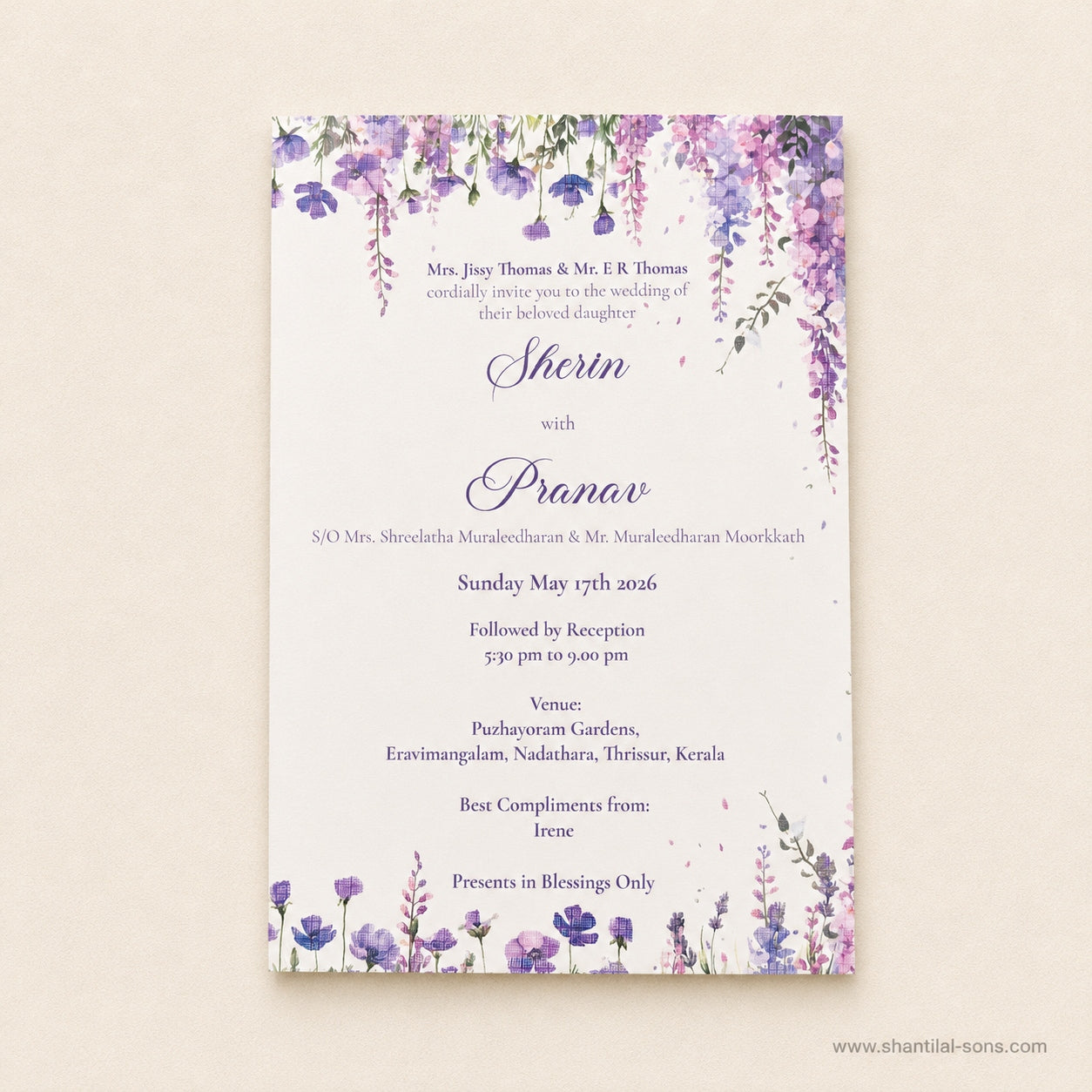 Elegant Floral Wedding Invitation |SS-80181