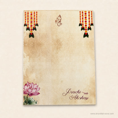 Vintage Lotus Wedding Invitation |SS-80179