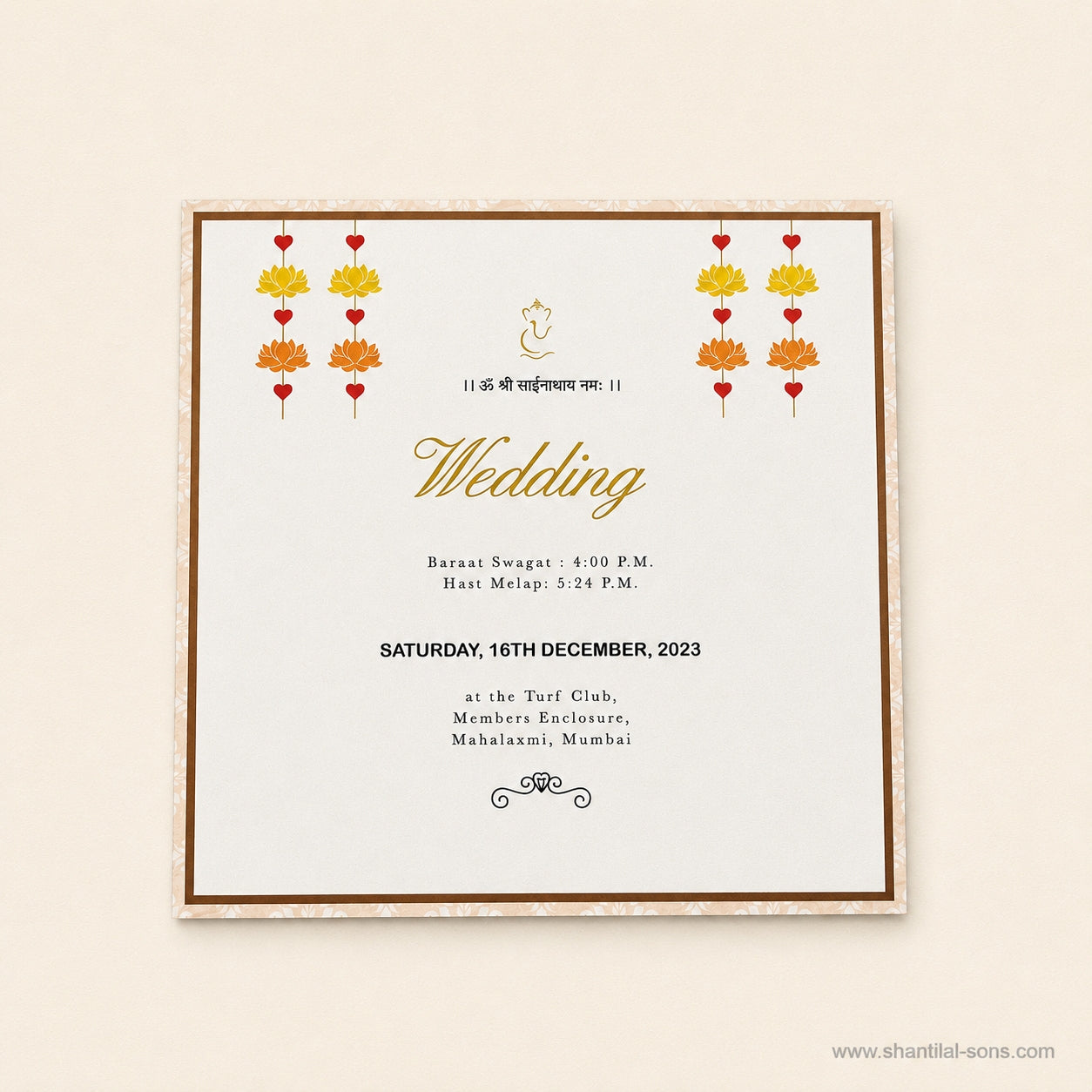 Laser Cut Heritage Wedding Invitation |SS-8108
