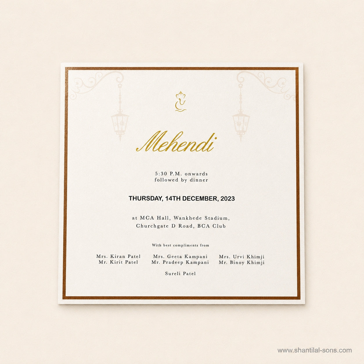 Laser Cut Heritage Wedding Invitation |SS-8108