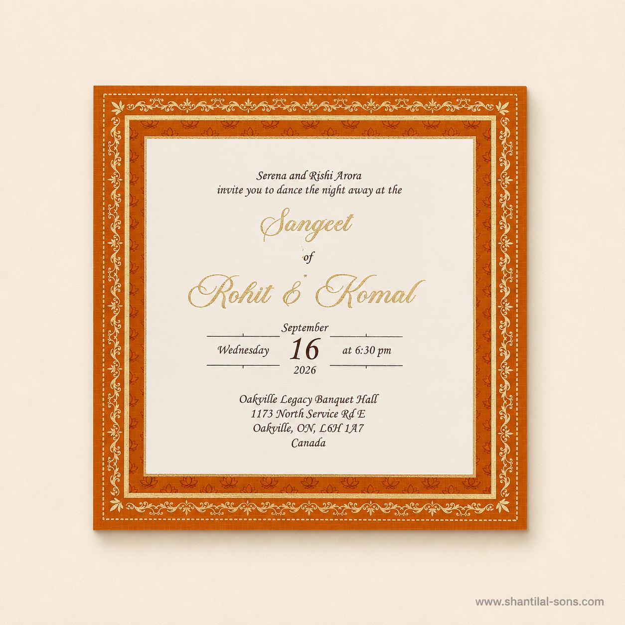 Heritage Lotus Wedding Invitation |SS-80184
