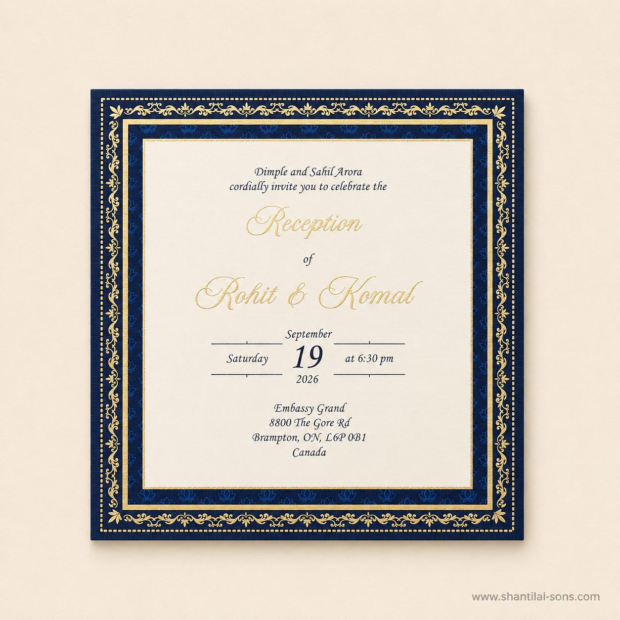 Heritage Lotus Wedding Invitation |SS-80184