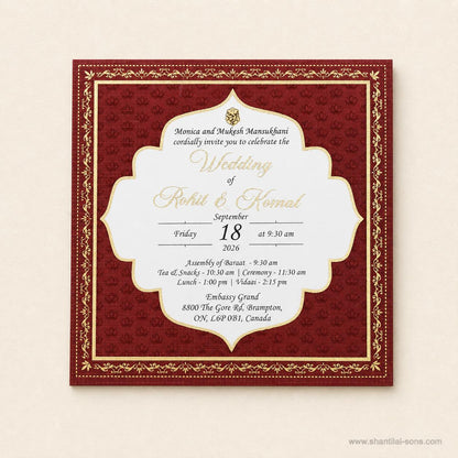 Heritage Lotus Wedding Invitation |SS-80184