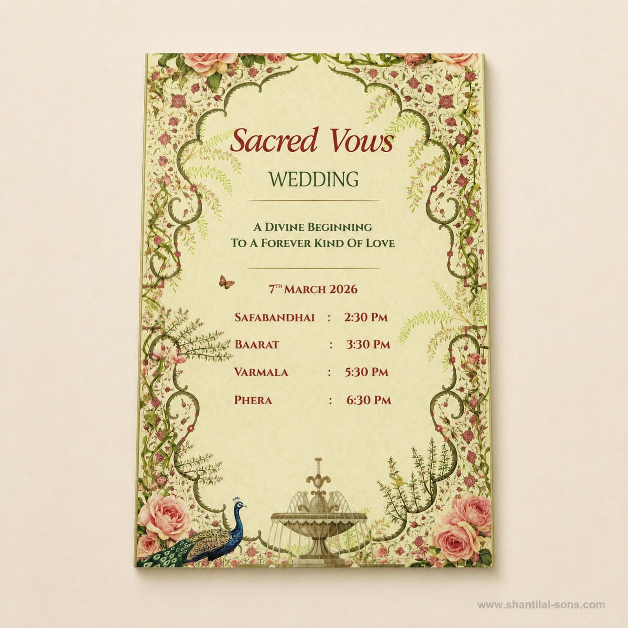 Vintage Floral Wedding Invitation | SS-8206