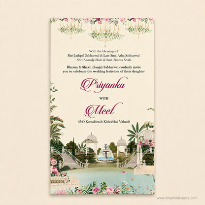 Pastel Floral Wedding Invitation Folder | SS-8142