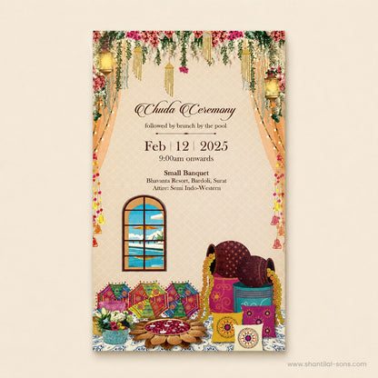 Pastel Floral Wedding Invitation Folder | SS-8142