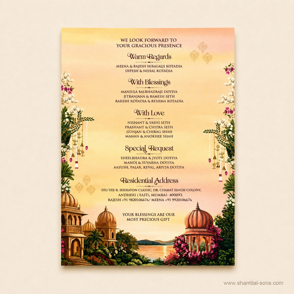 Heritage Folder Wedding Invitation |SS-2008