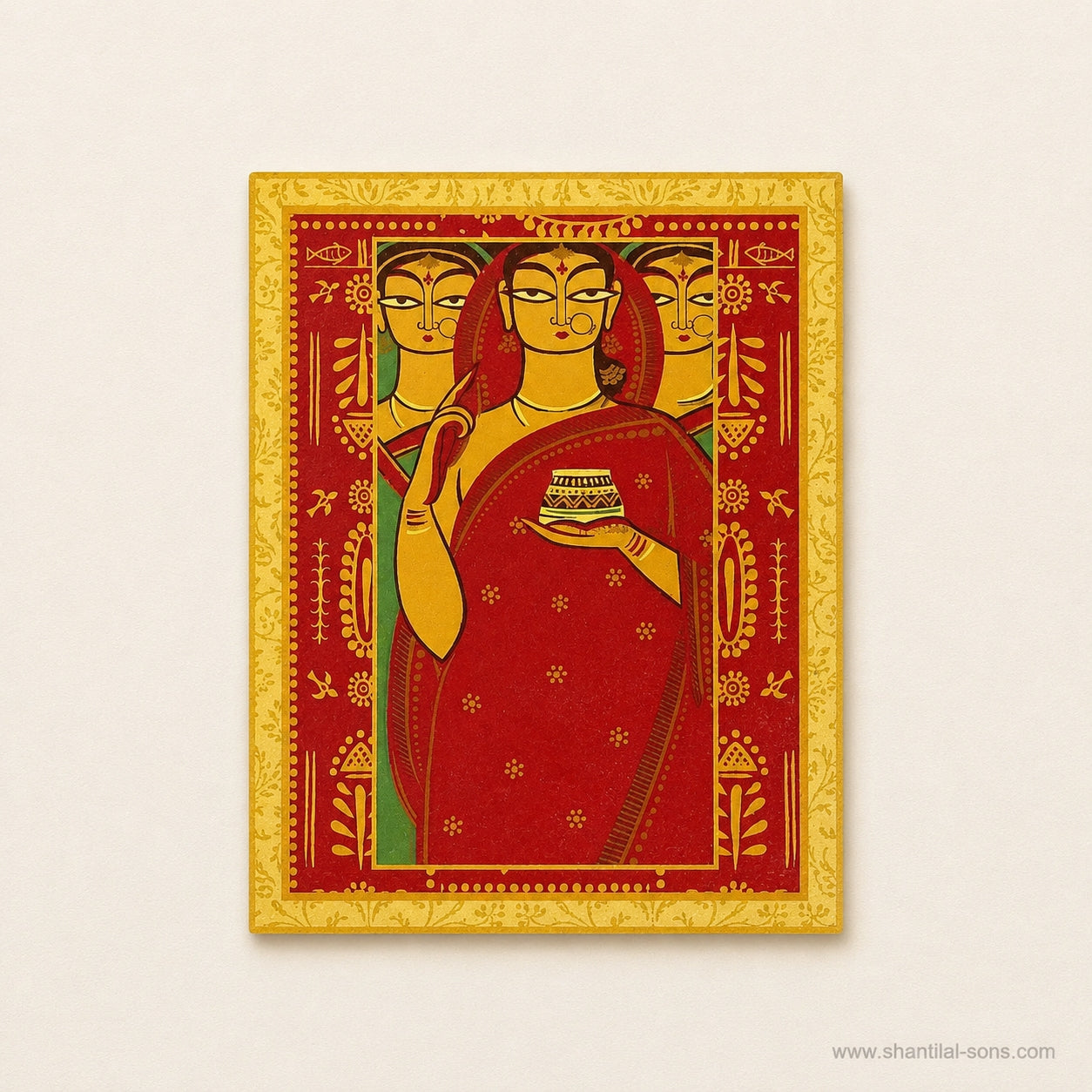 Folk Art Wedding Invitation Card |SS-8205