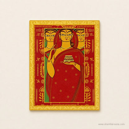 Folk Art Wedding Invitation Card |SS-8205