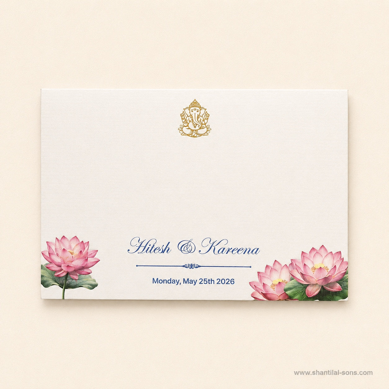 Lotus Floral Folder Wedding Invitation| SSS-80187