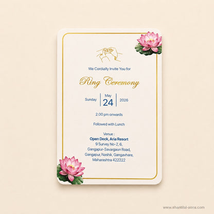 Lotus Floral Folder Wedding Invitation| SSS-80187