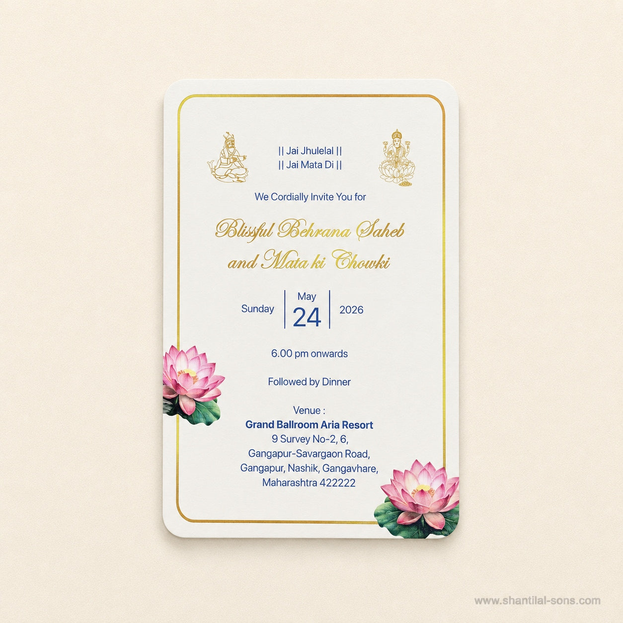 Lotus Floral Folder Wedding Invitation| SSS-80187