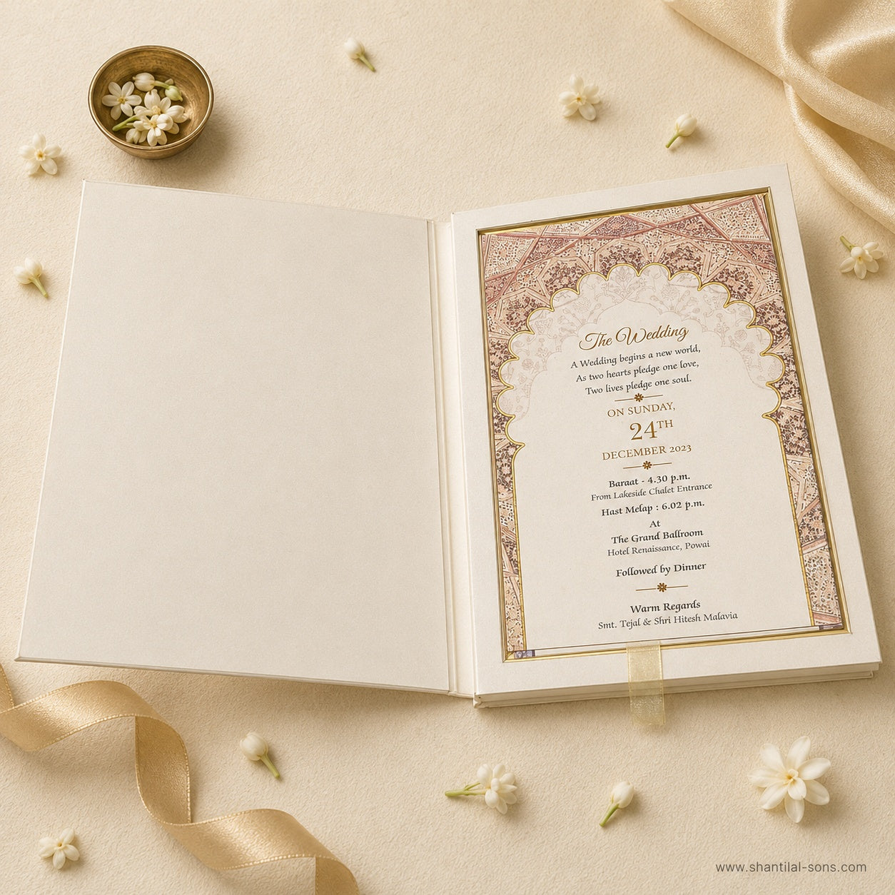 Elegant Pink Wedding Invitation Box |SS-3518