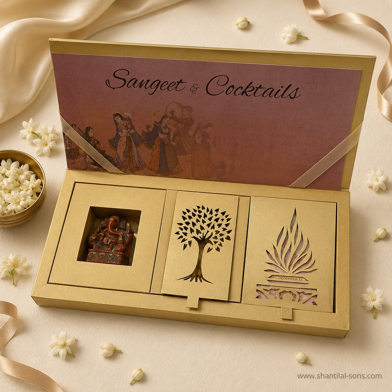 Ganesha Theme Box Wedding Invitation | SS-3506