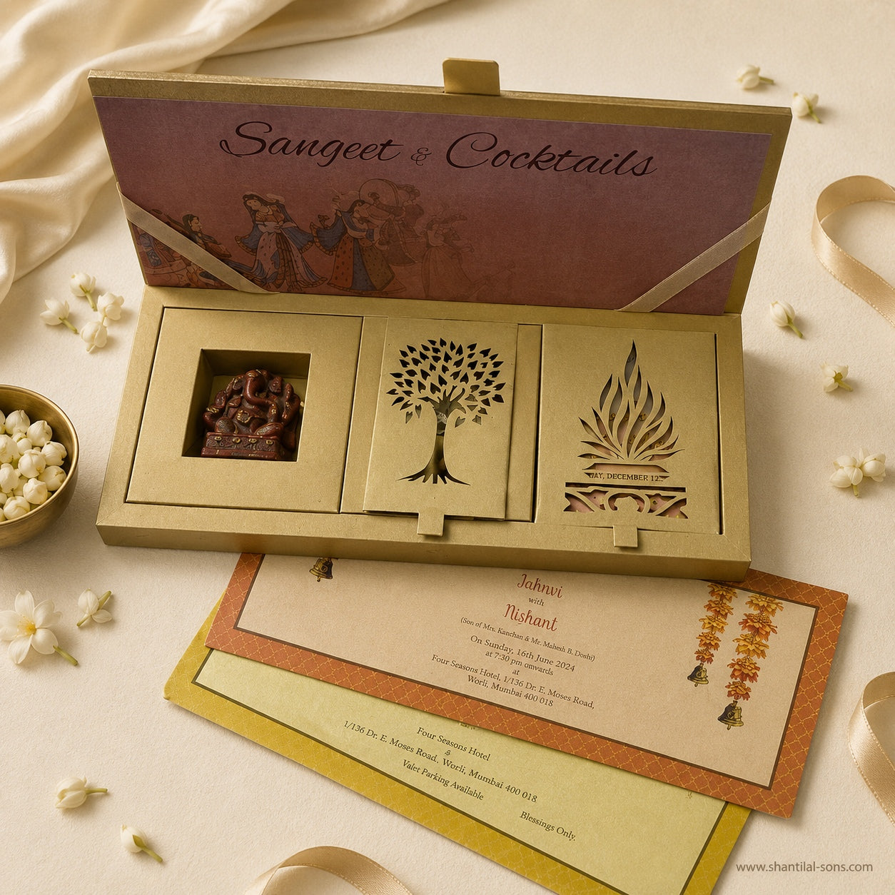 Ganesha Theme Box Wedding Invitation | SS-3506
