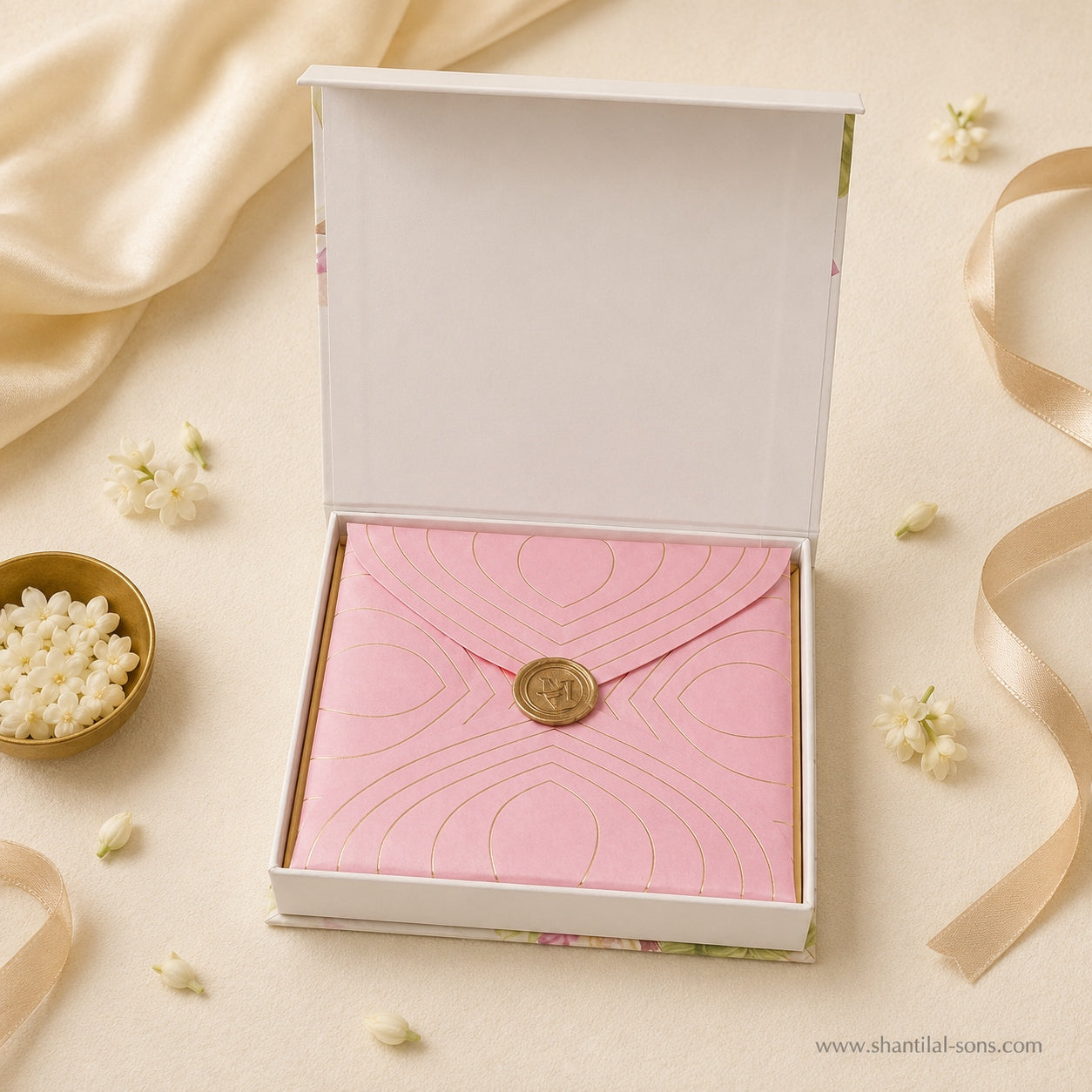 Lotus Floral Box Wedding Invitation | SS-3507