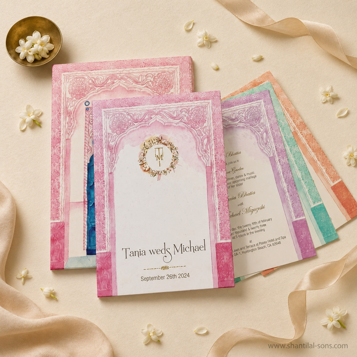 Pastel Heritage Wedding Invitation Folder | SS-8096