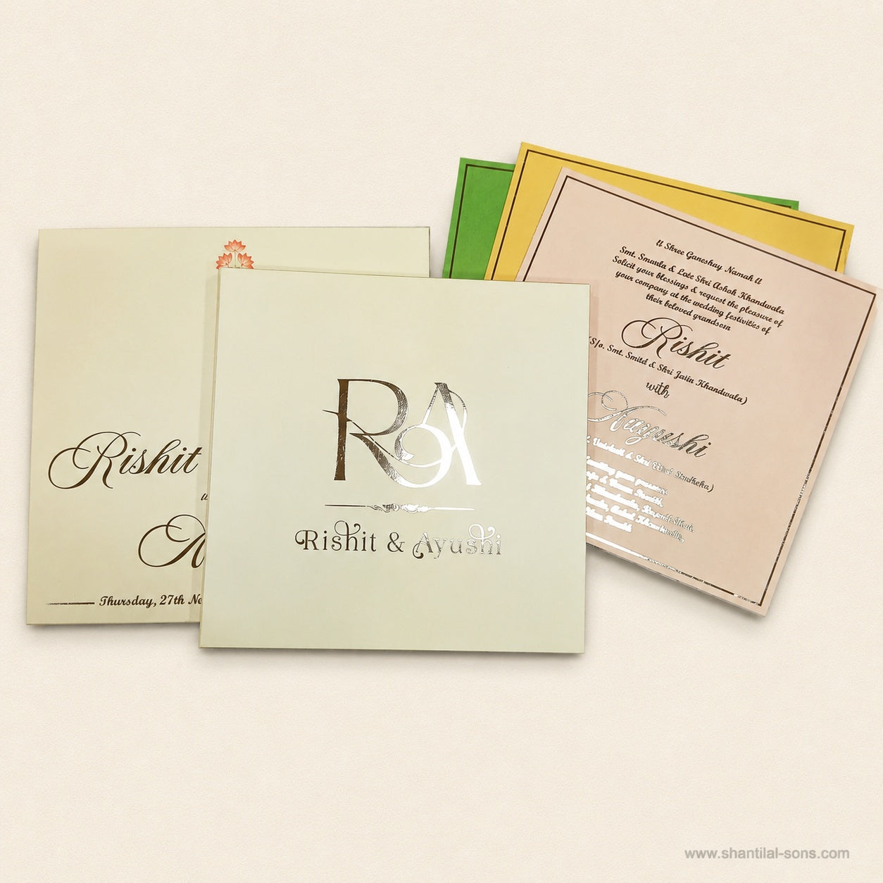 Elegant Cream Wedding Invitation |SS-2027