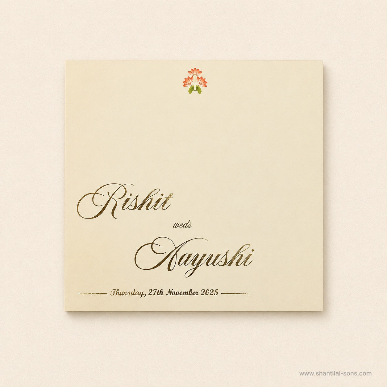 Elegant Cream Wedding Invitation |SS-2027