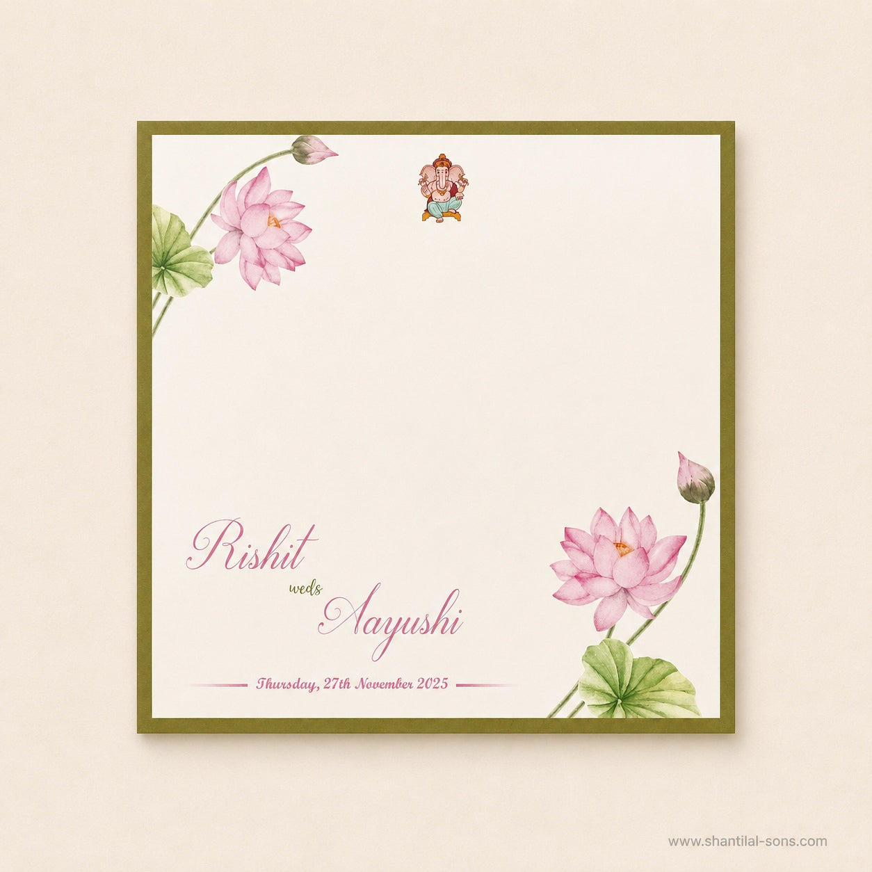 Lotus Floral Folder Wedding Invitation |SS-2021