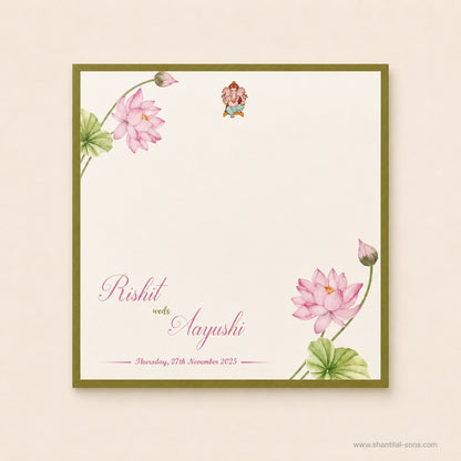Lotus Floral Folder Wedding Invitation |SS-2021