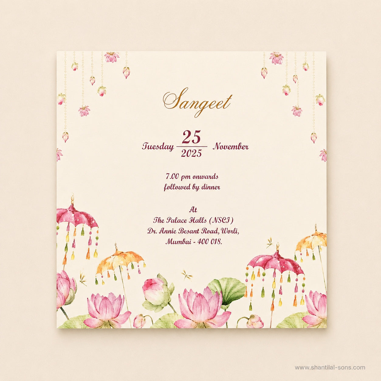 Lotus Floral Folder Wedding Invitation |SS-2021