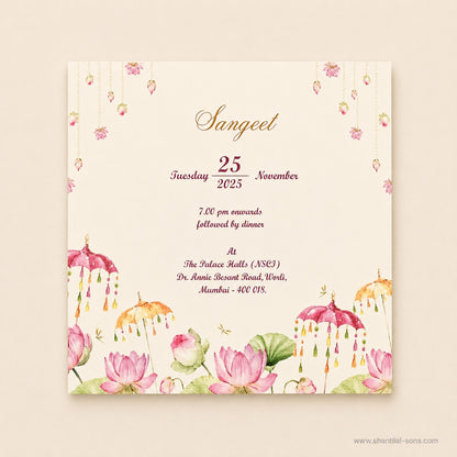 Lotus Floral Folder Wedding Invitation |SS-2021