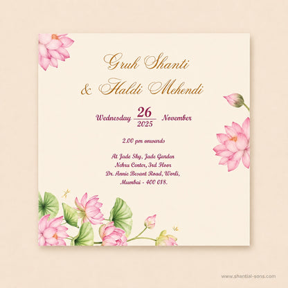 Lotus Floral Folder Wedding Invitation |SS-2021