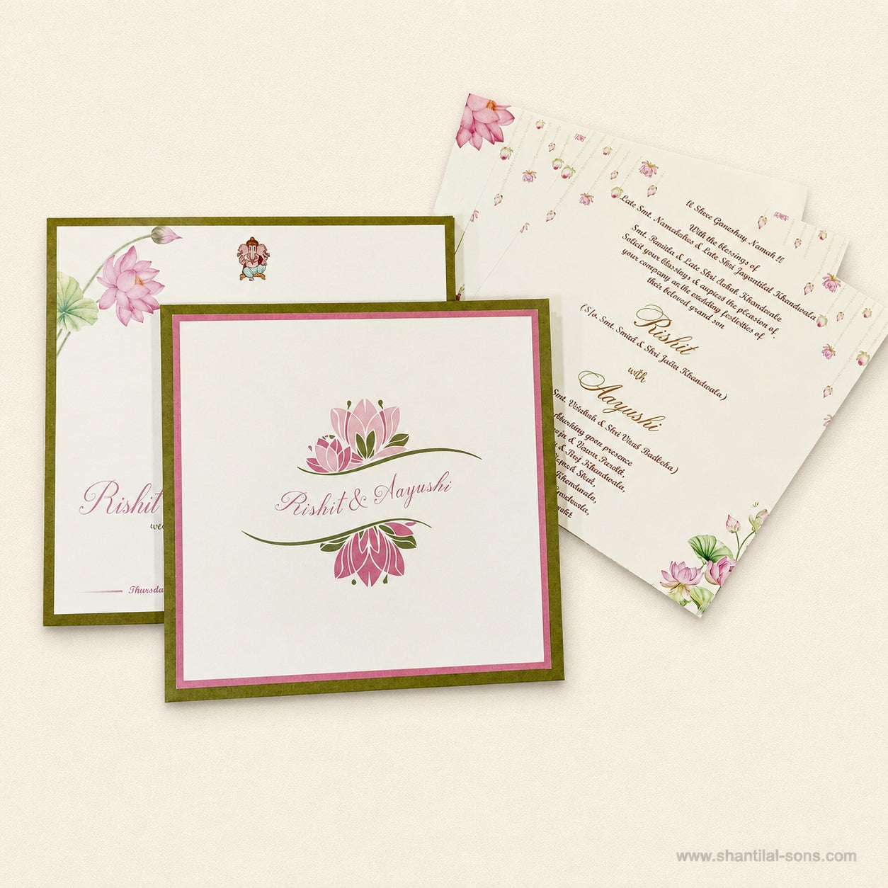 Lotus Floral Folder Wedding Invitation |SS-2021