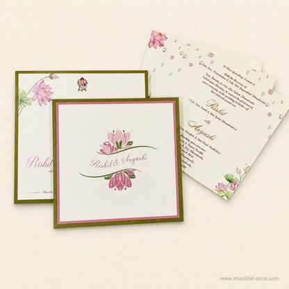Lotus Floral Folder Wedding Invitation |SS-2021