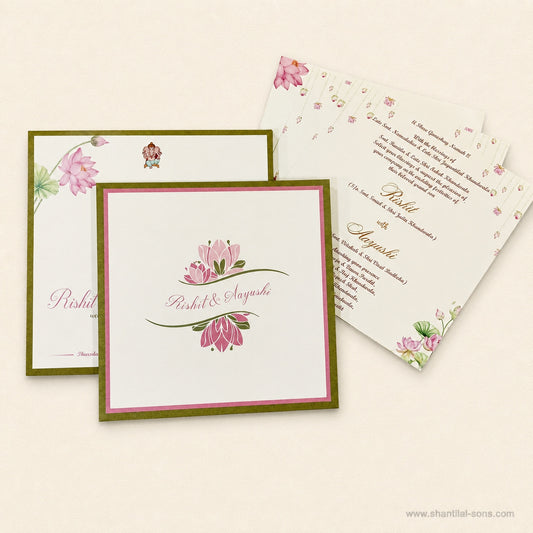 Lotus Floral Folder Wedding Invitation |SS-2021