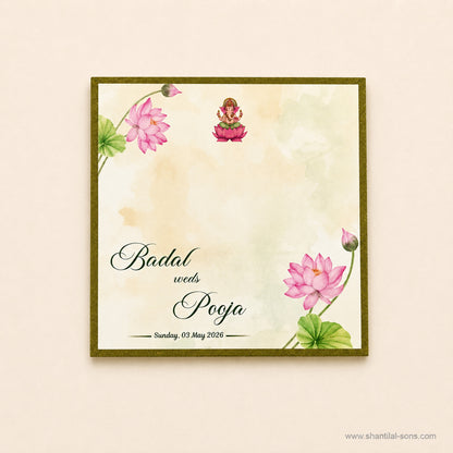 Watercolour Lotus Wedding Invitation |SS-2019