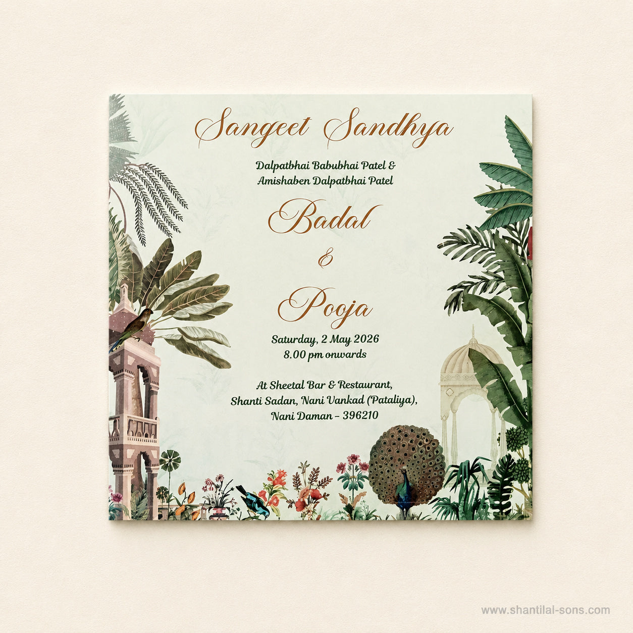 Watercolour Lotus Wedding Invitation |SS-2019