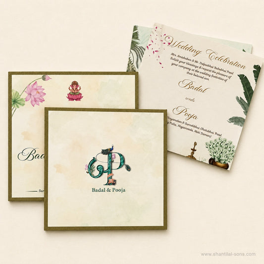 Watercolour Lotus Wedding Invitation |SS-2019