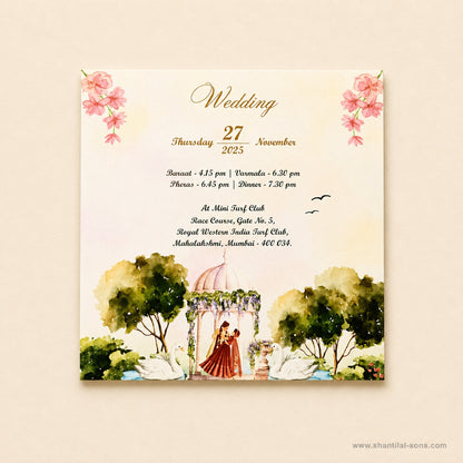 Floral Landscape Wedding Invitation |SS-2017