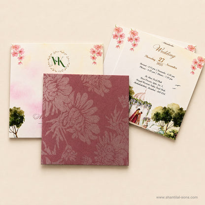 Floral Landscape Wedding Invitation |SS-2017