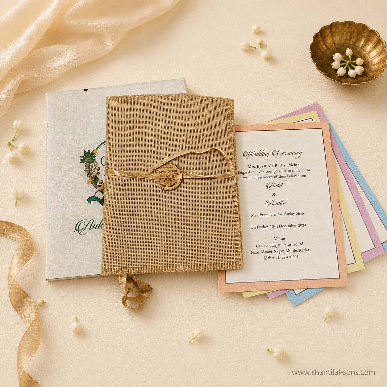 Jute Wedding Invitation Folder | SS-8100