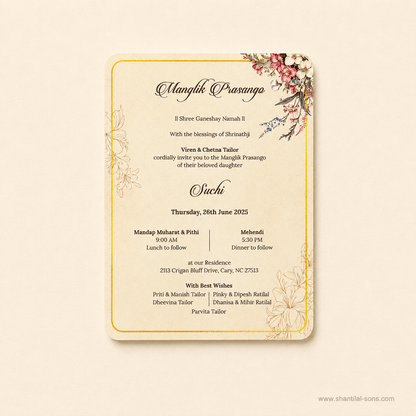 Laser Cut Floral Wedding Invitation |SS-80158