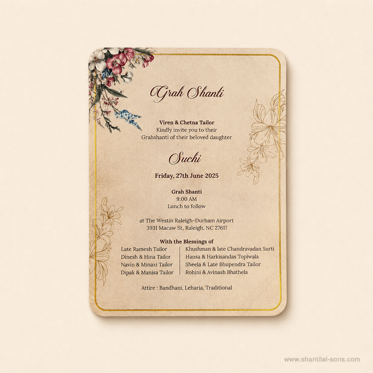 Laser Cut Floral Wedding Invitation |SS-80158