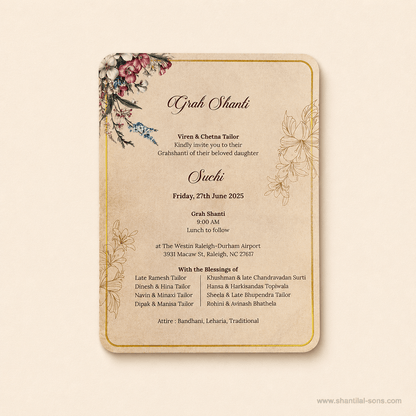 Laser Cut Floral Wedding Invitation |SS-80158