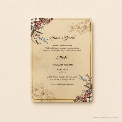Laser Cut Floral Wedding Invitation |SS-80158