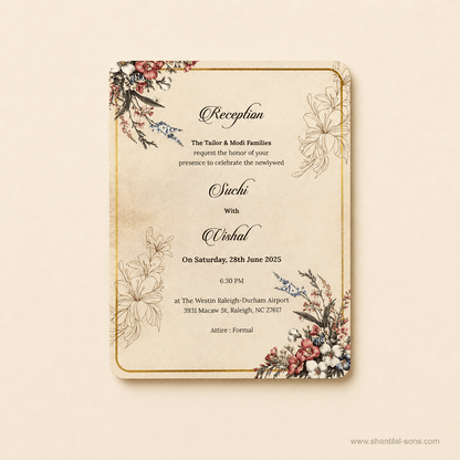 Laser Cut Floral Wedding Invitation |SS-80158