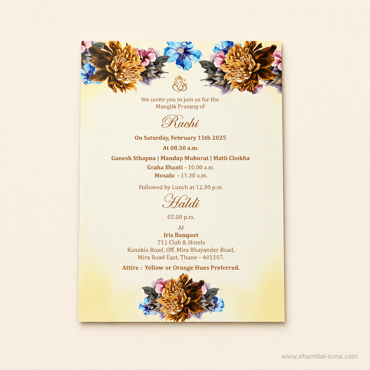 Premium Floral Wedding Invitation |SS-80159