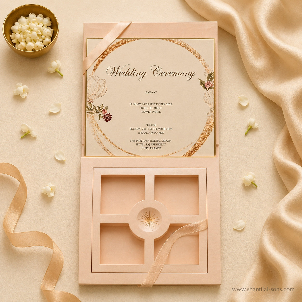 Luxury Blush Pink Wedding Invitation Folder |SS-3502