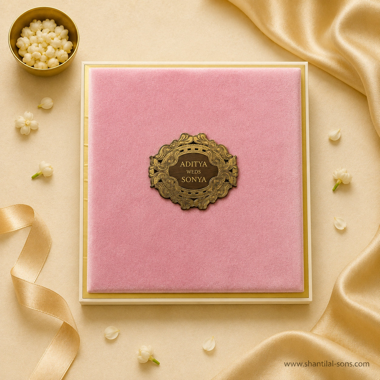 Luxury Blush Pink Wedding Invitation Folder |SS-3502