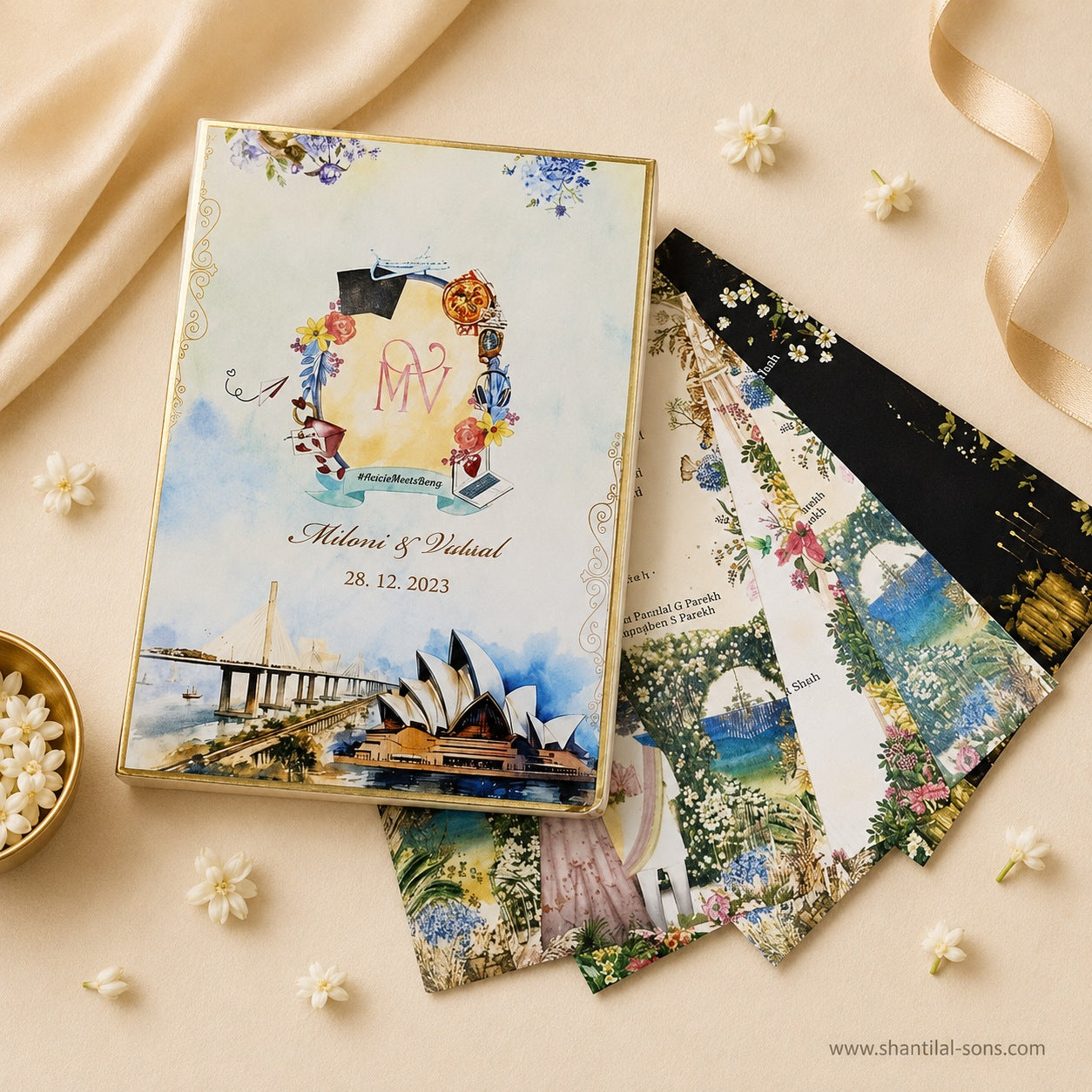 Watercolour Box Wedding Invitation| SS-3509