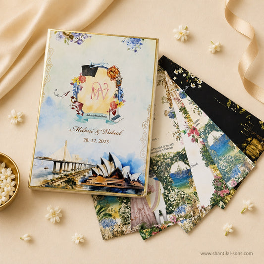 Watercolour Box Wedding Invitation| SS-3509