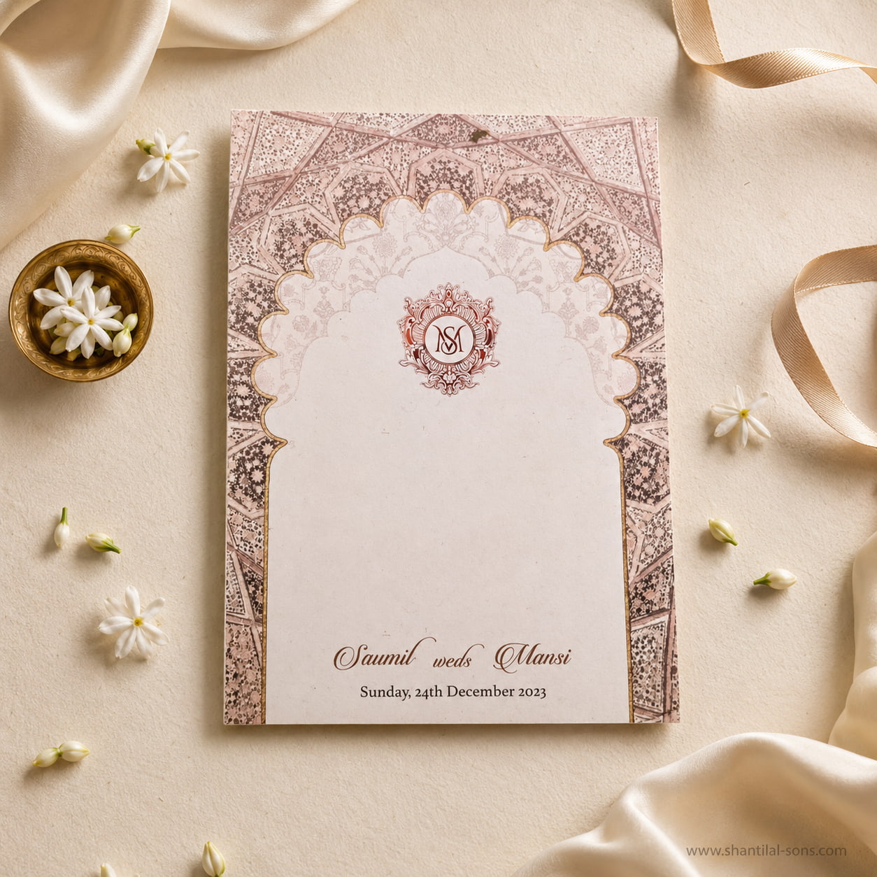 Elegant Pink Wedding Invitation Box |SS-3518