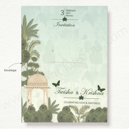 Designer Vellum Paper Wedding Card with Pichwai Theme | SS - 80159